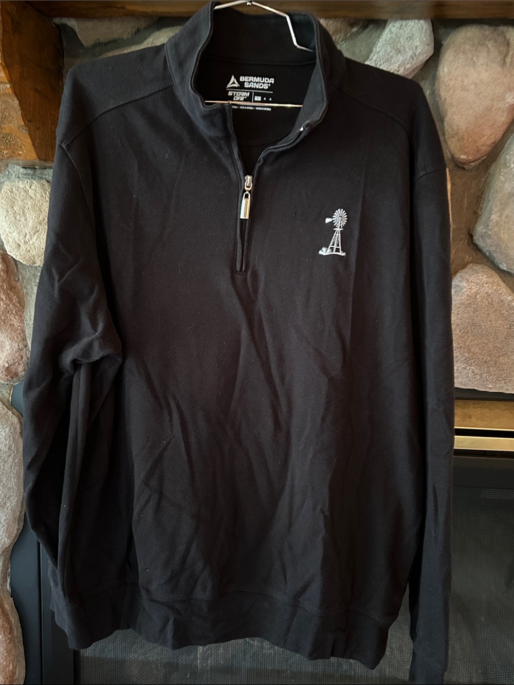 Bermuda Sands Men's Black Storm-Dri 1/4-Zip Pullover, Size L